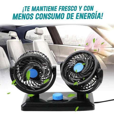 Ventilador de Doble Cabeza para Coche 360° 🚗